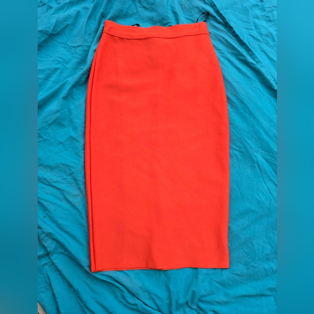 Herve Leger Red Pencil Skirt